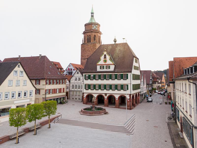 Marktplatz Weil der Stadt Blick auf Rathaus Marktplatz Weil der Stadt Blick auf Rathaus